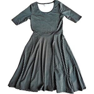 Nicole Black and White Patterned Dress